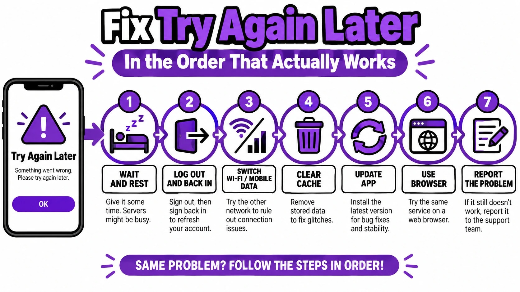 fix try again later