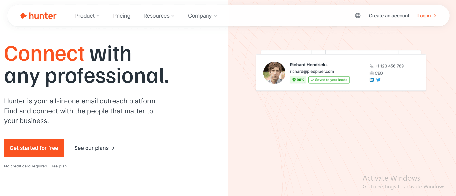hunter homepage