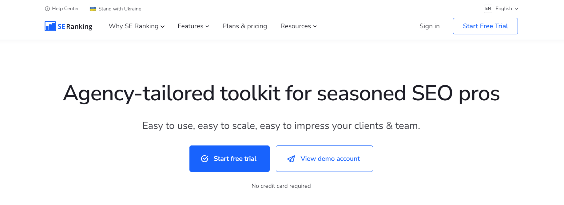 SE Ranking homepage