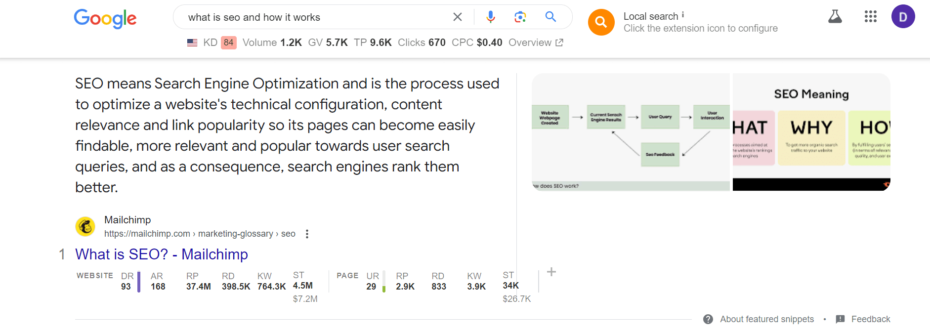 featured snippets