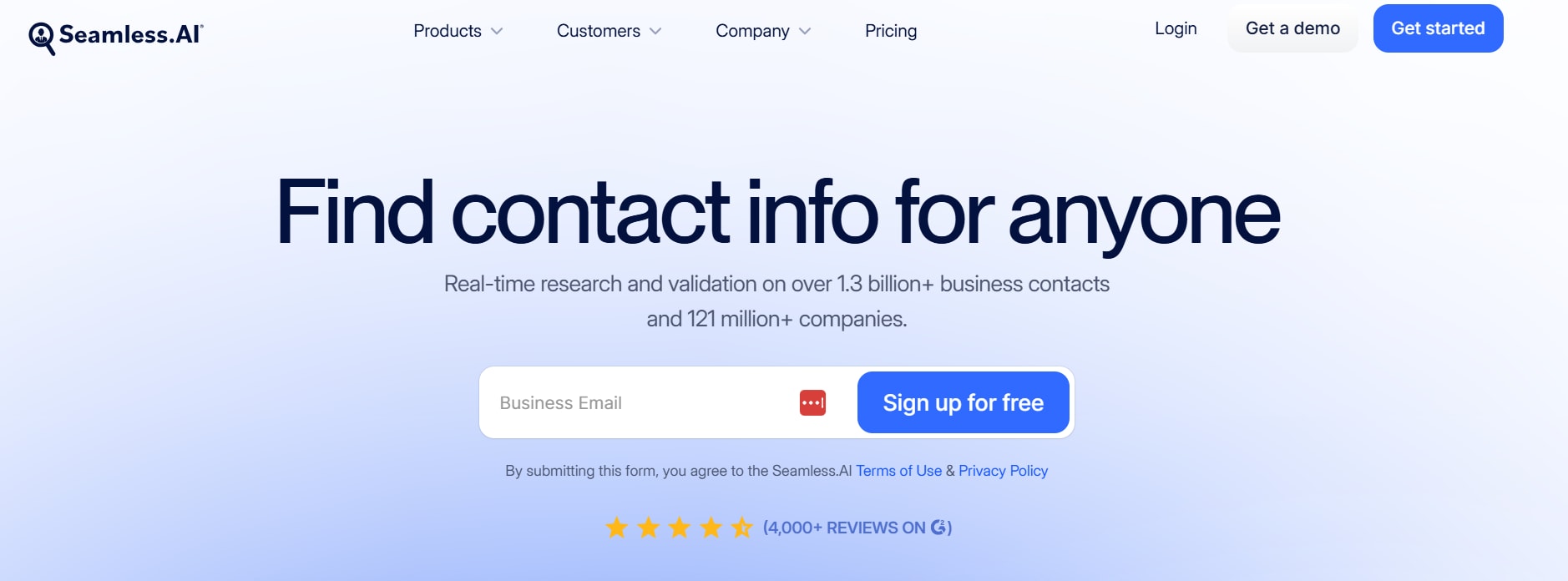 seamless.ai homepage