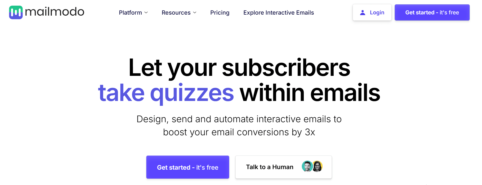mailmodo homepage
