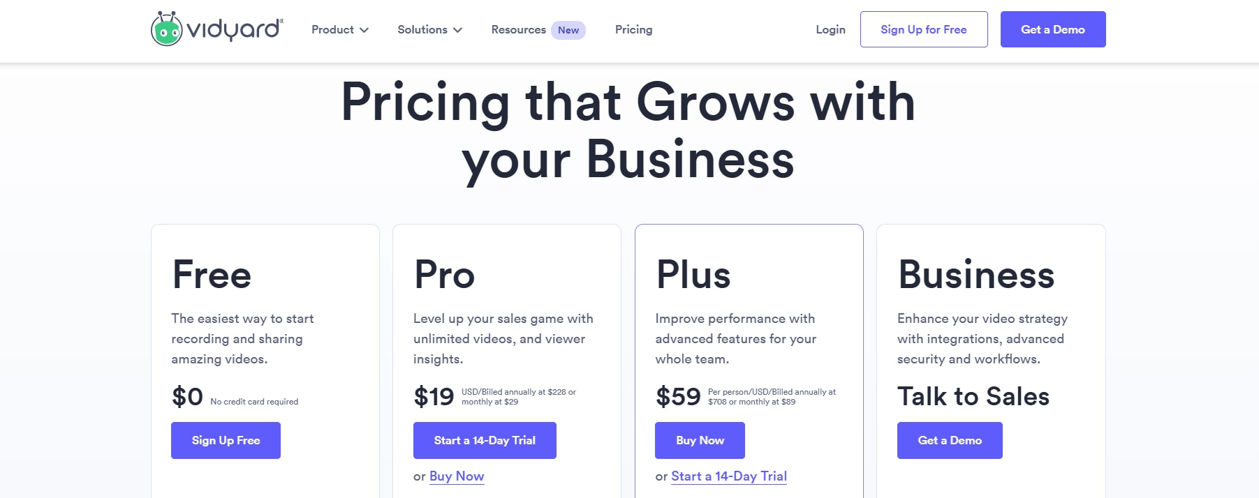 vidyard pricing 