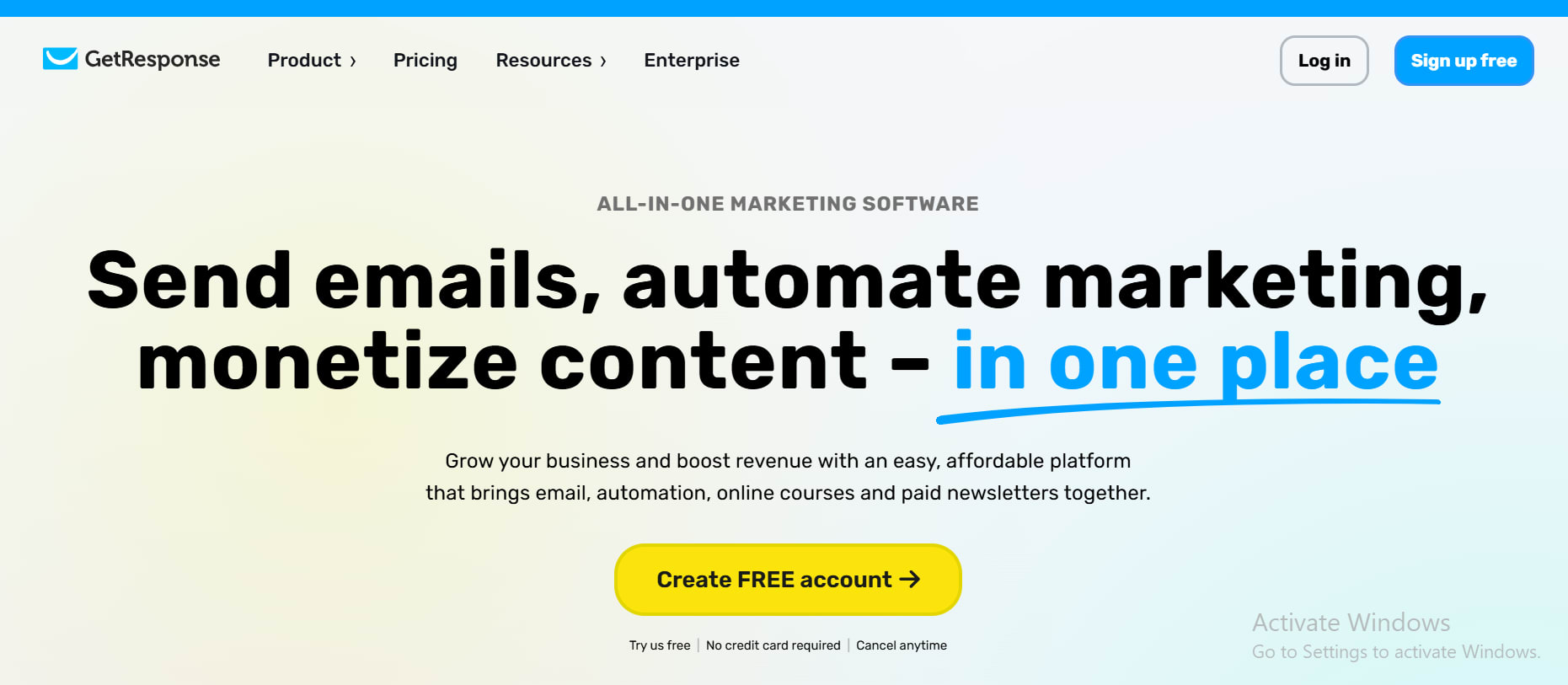getresponse homepage