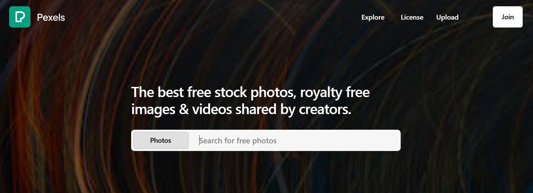 pexels homepage