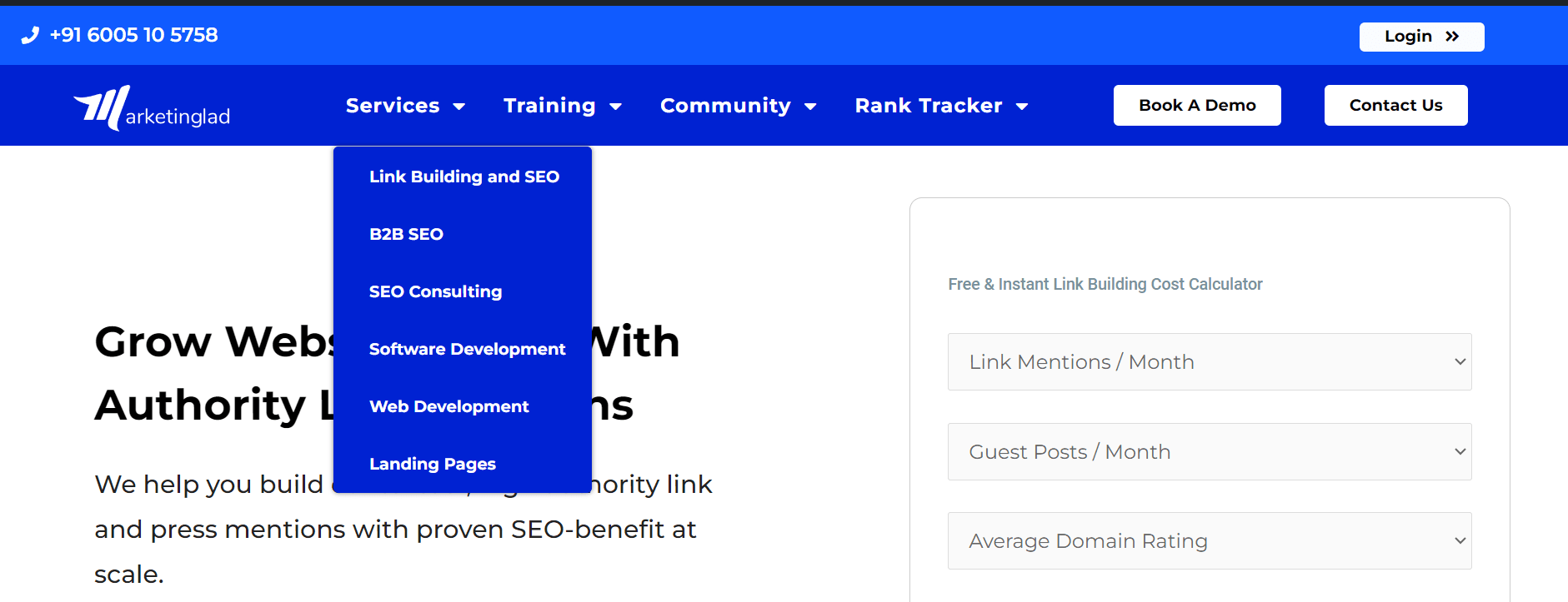 navigation links