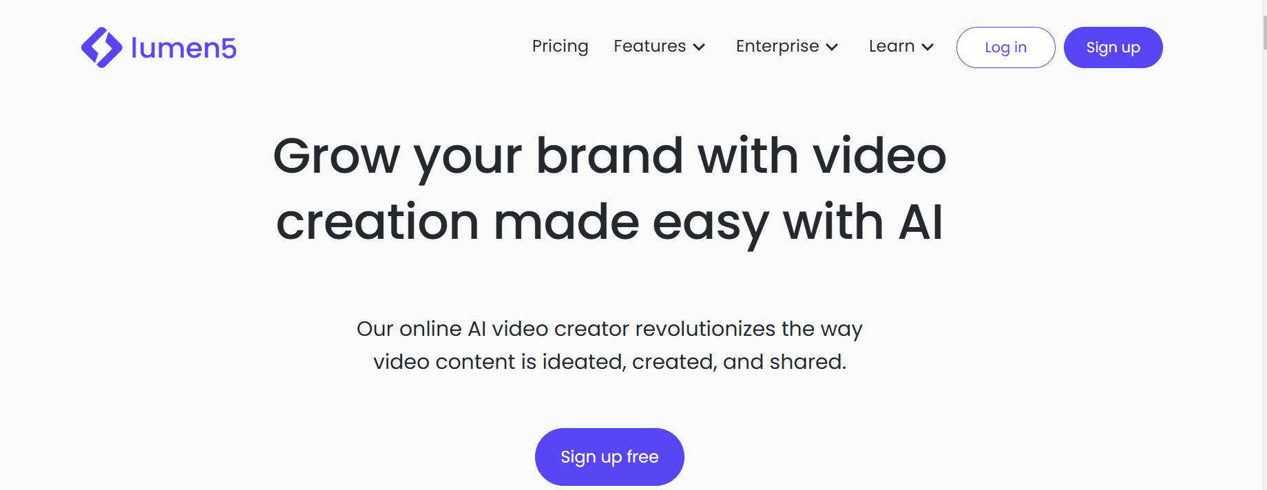 lumen5 homepage