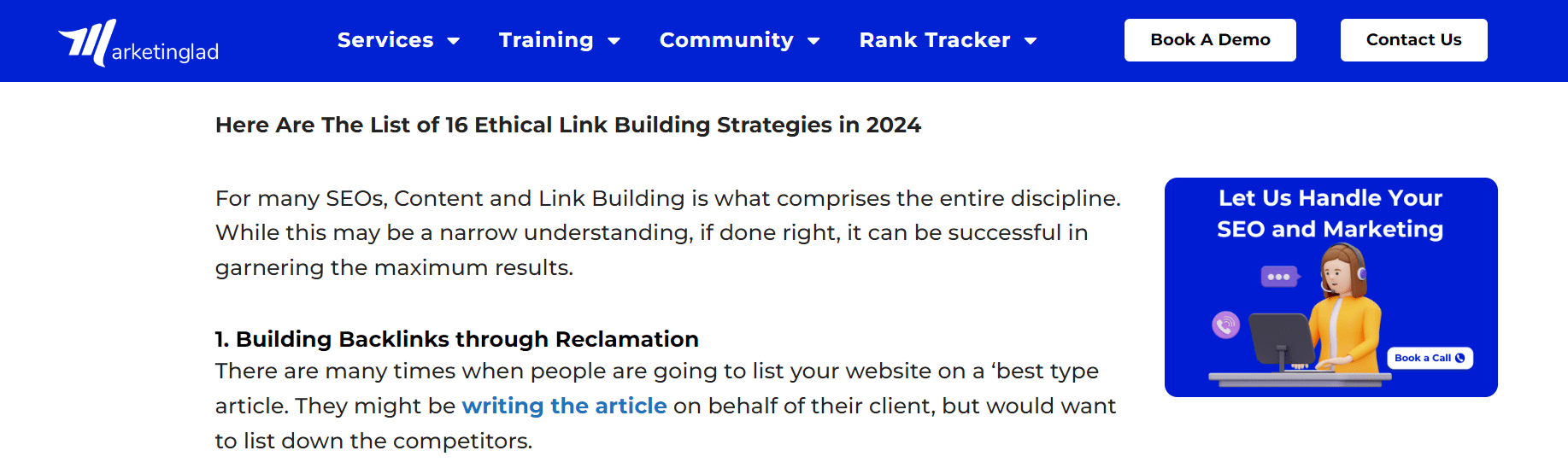 side bar links