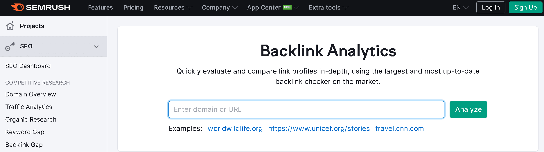 semrush backlinks checker