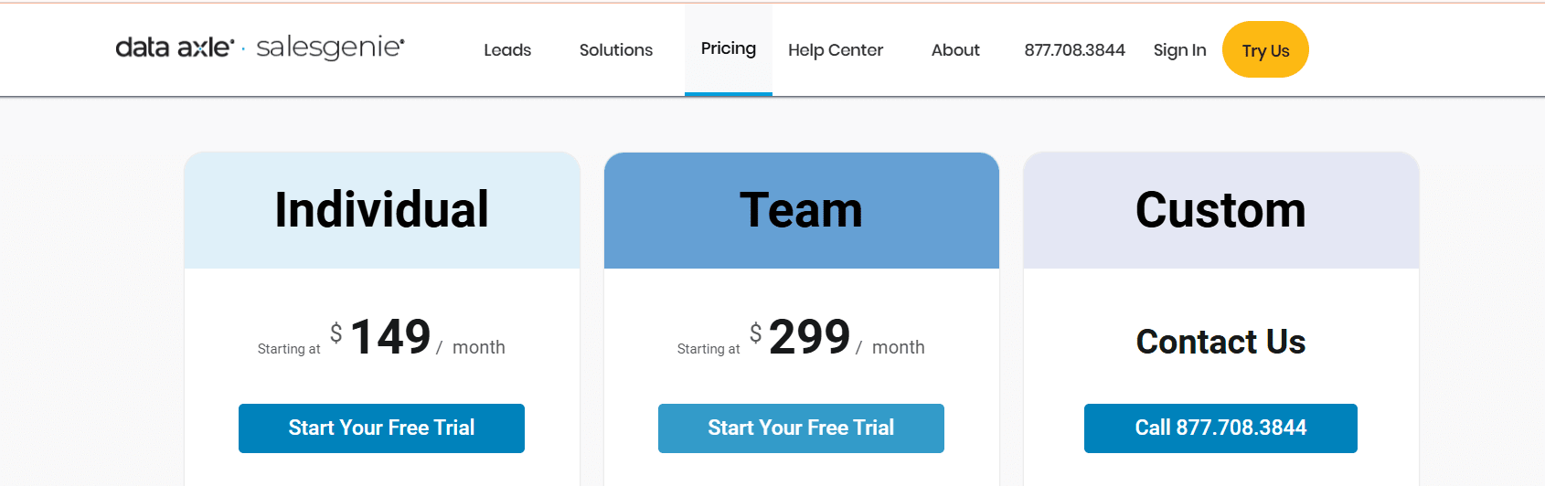 salesgenie pricing