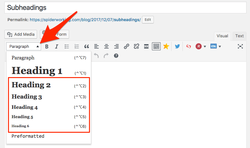 SEO Copywriting - Headings & Subheadings
