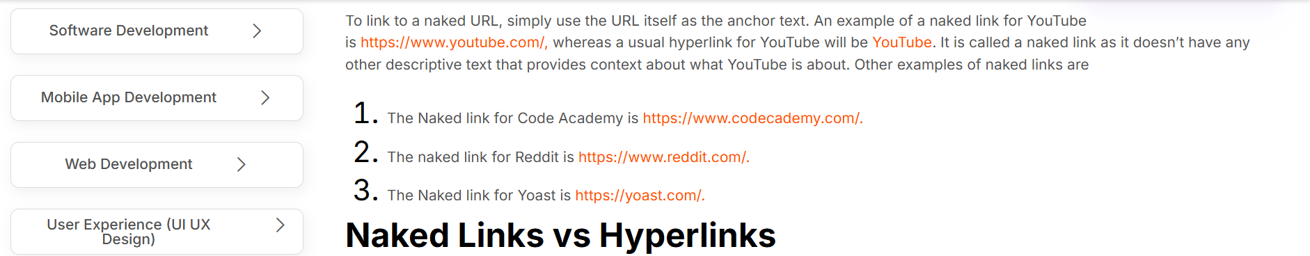 naked link url