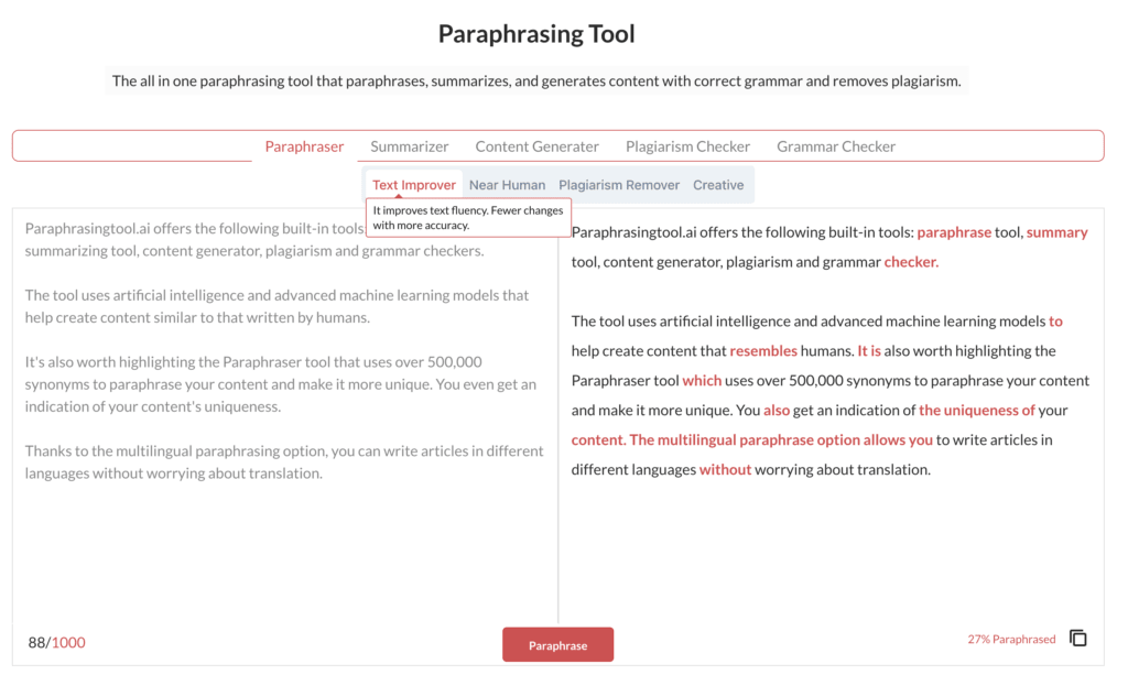 paraphrasing tool