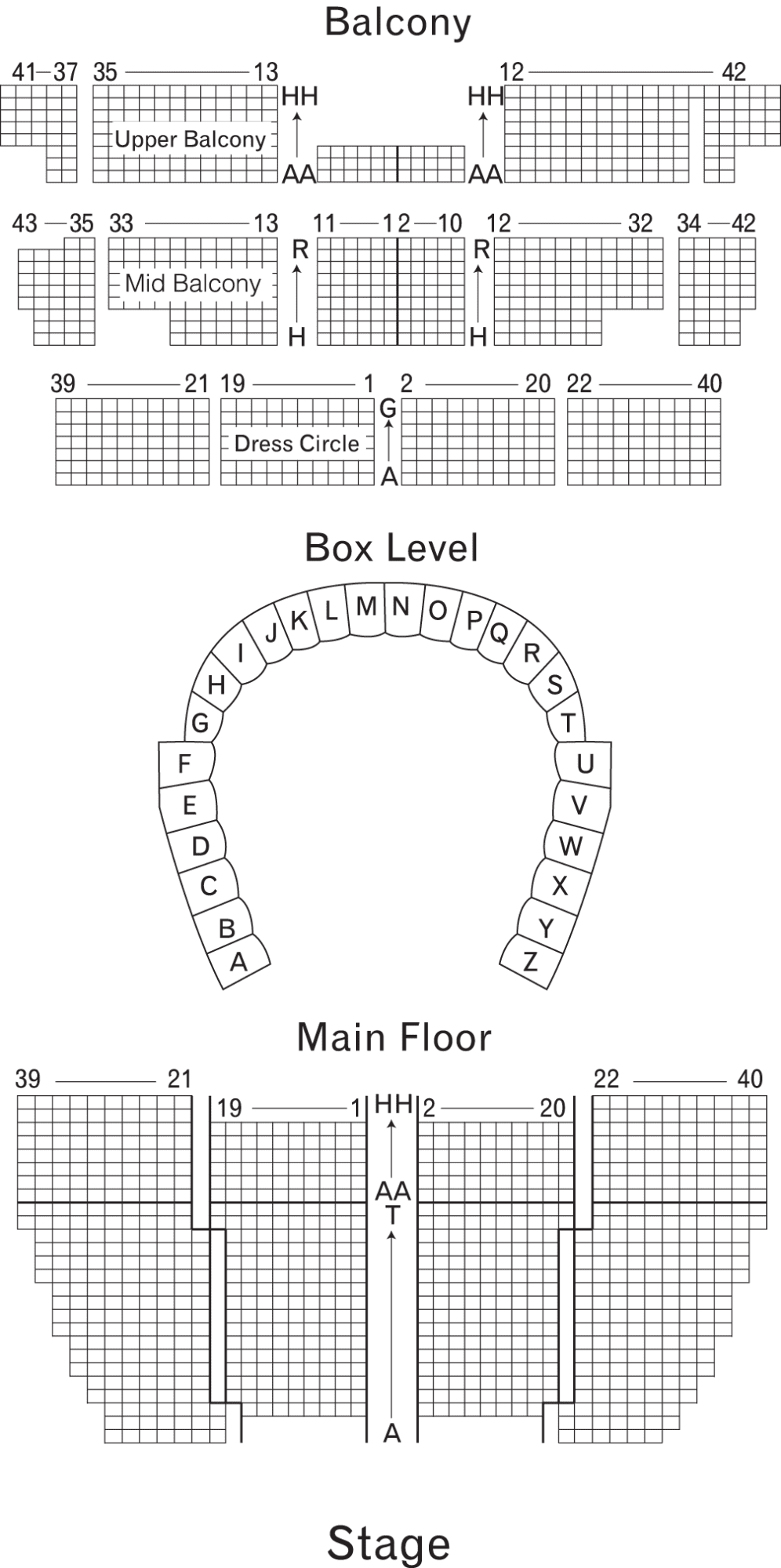 orchestra hall seat map