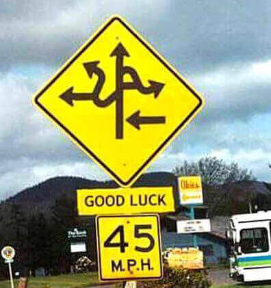 crazy route strassenschild