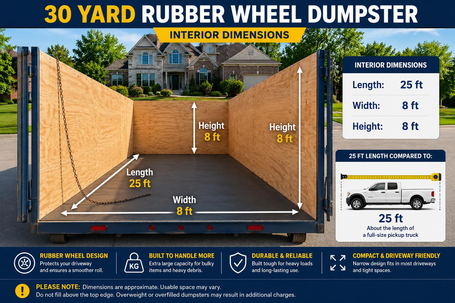 30 Yard Rubber-wheeled Dumpster 2