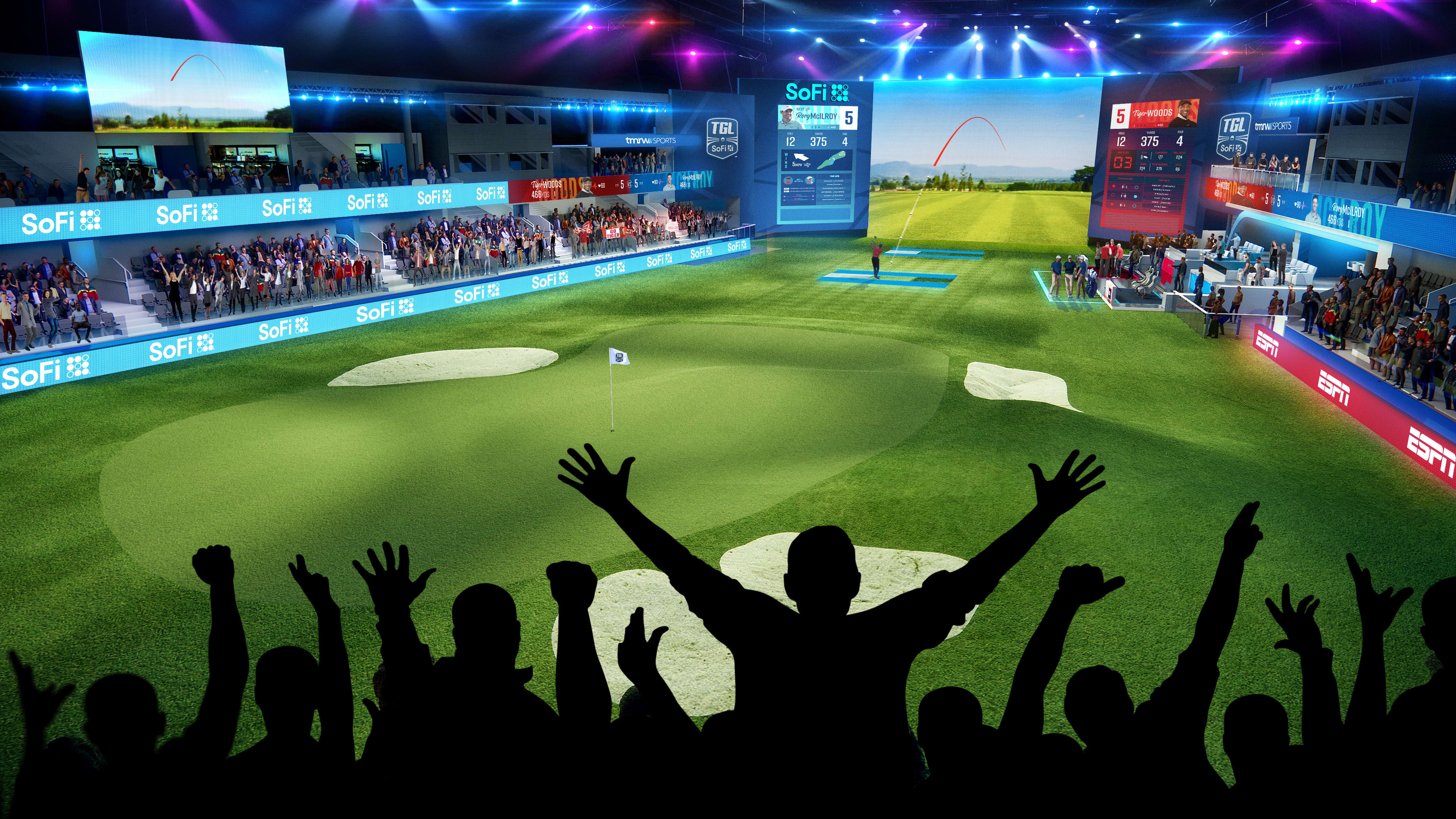 A view of the field of play in SoFi Center