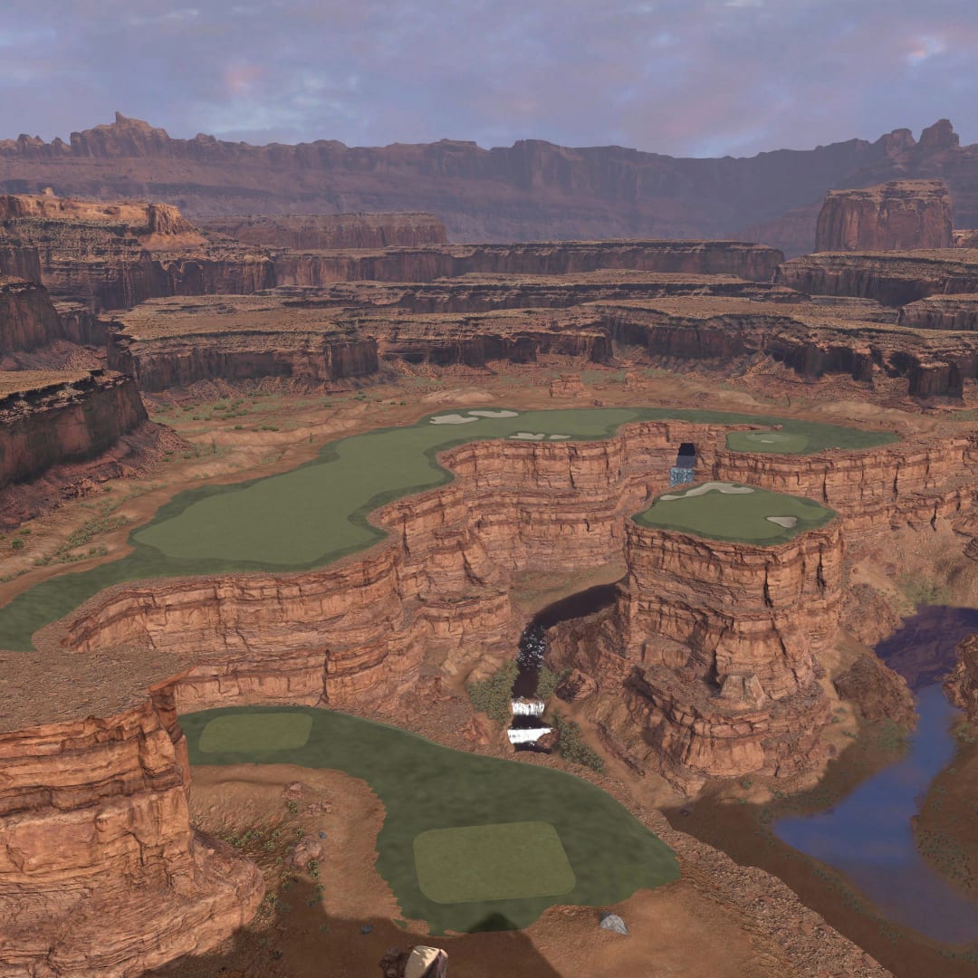 The plateau in the middle of the canyon offers a tight landing area for those brave enough to take it on
