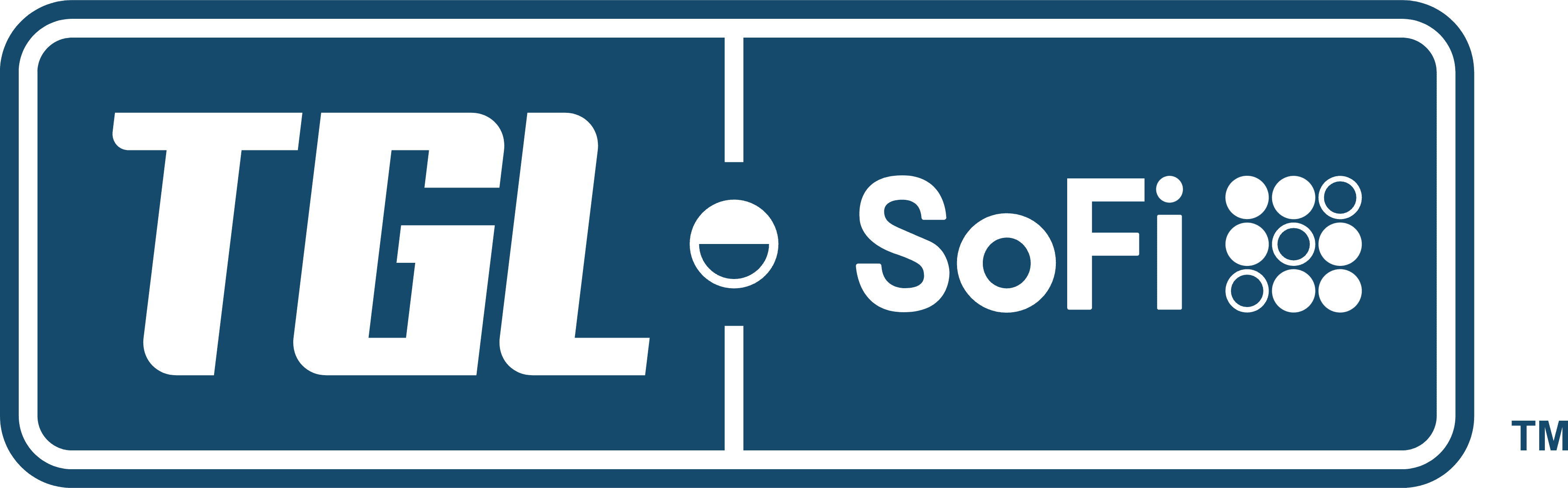TGL's blue logo in horizontal format