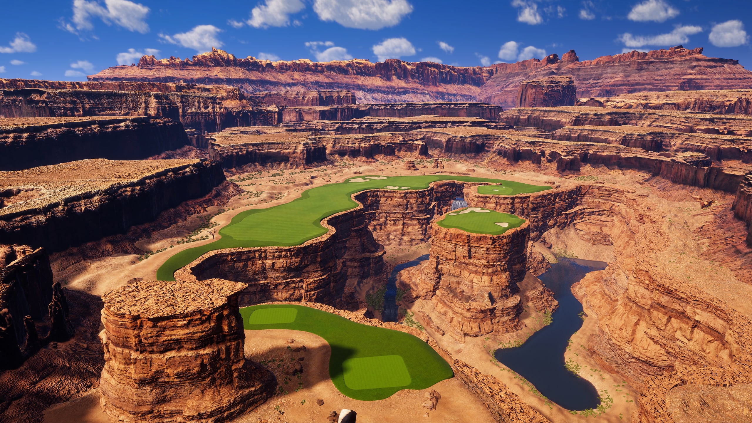 The plateau in the middle of the canyon offers a tight landing area for those brave enough to take it on