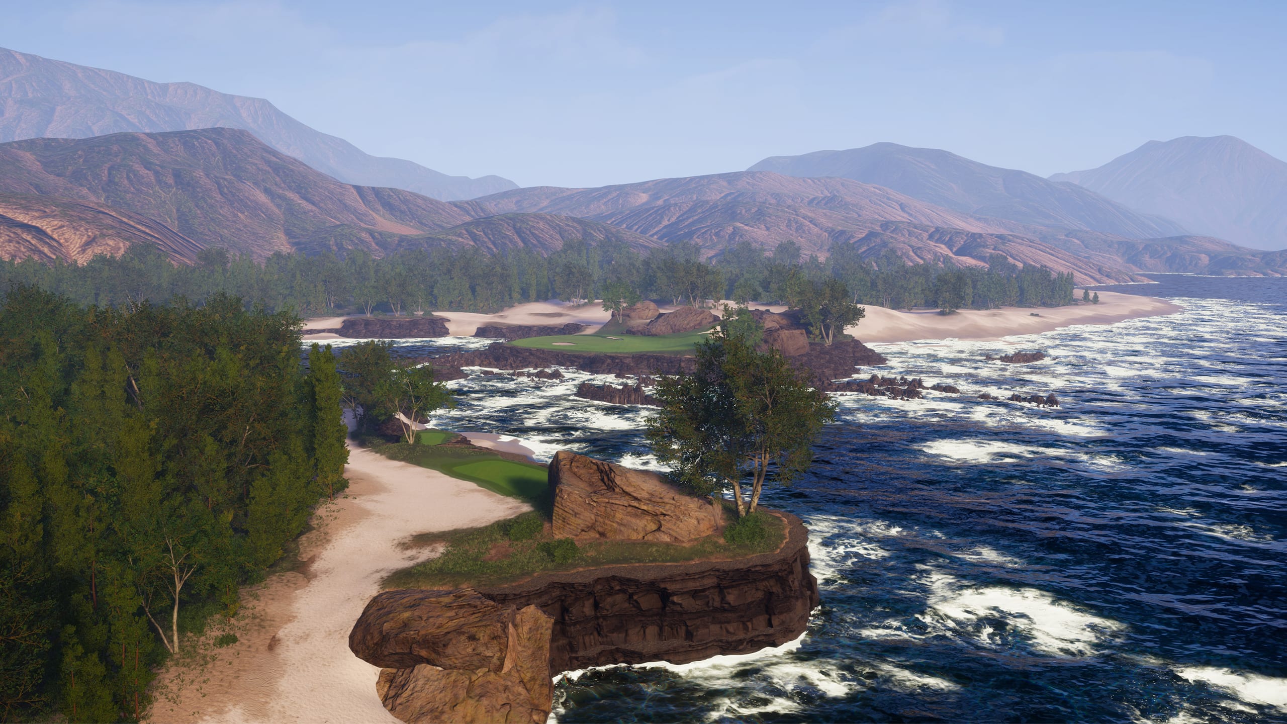 An overhead view of Cliffhanger, a coastal par 3 set in Northern California