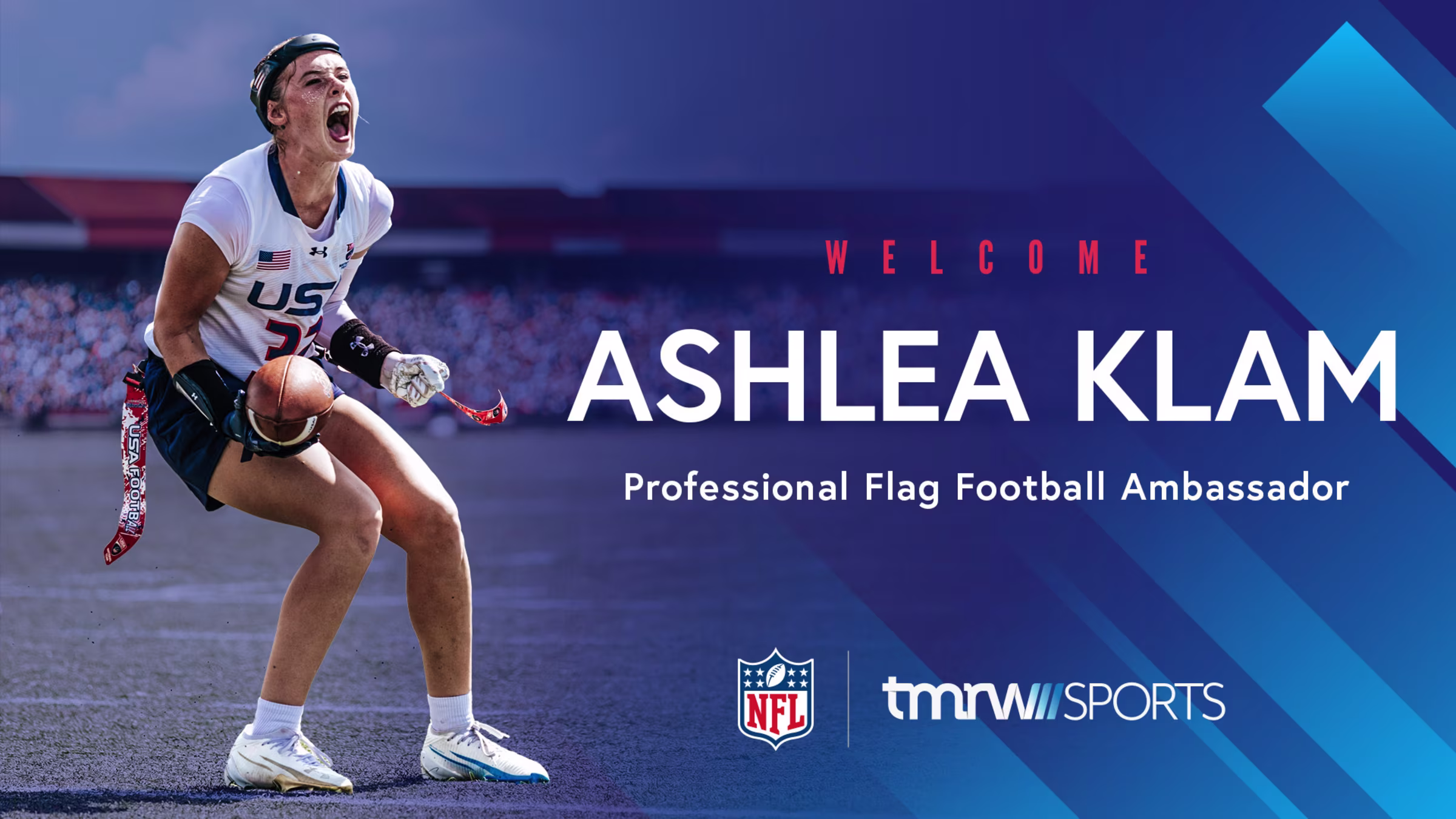 Ashlea Klam named TMRW Sports' first professional flag football ambassador