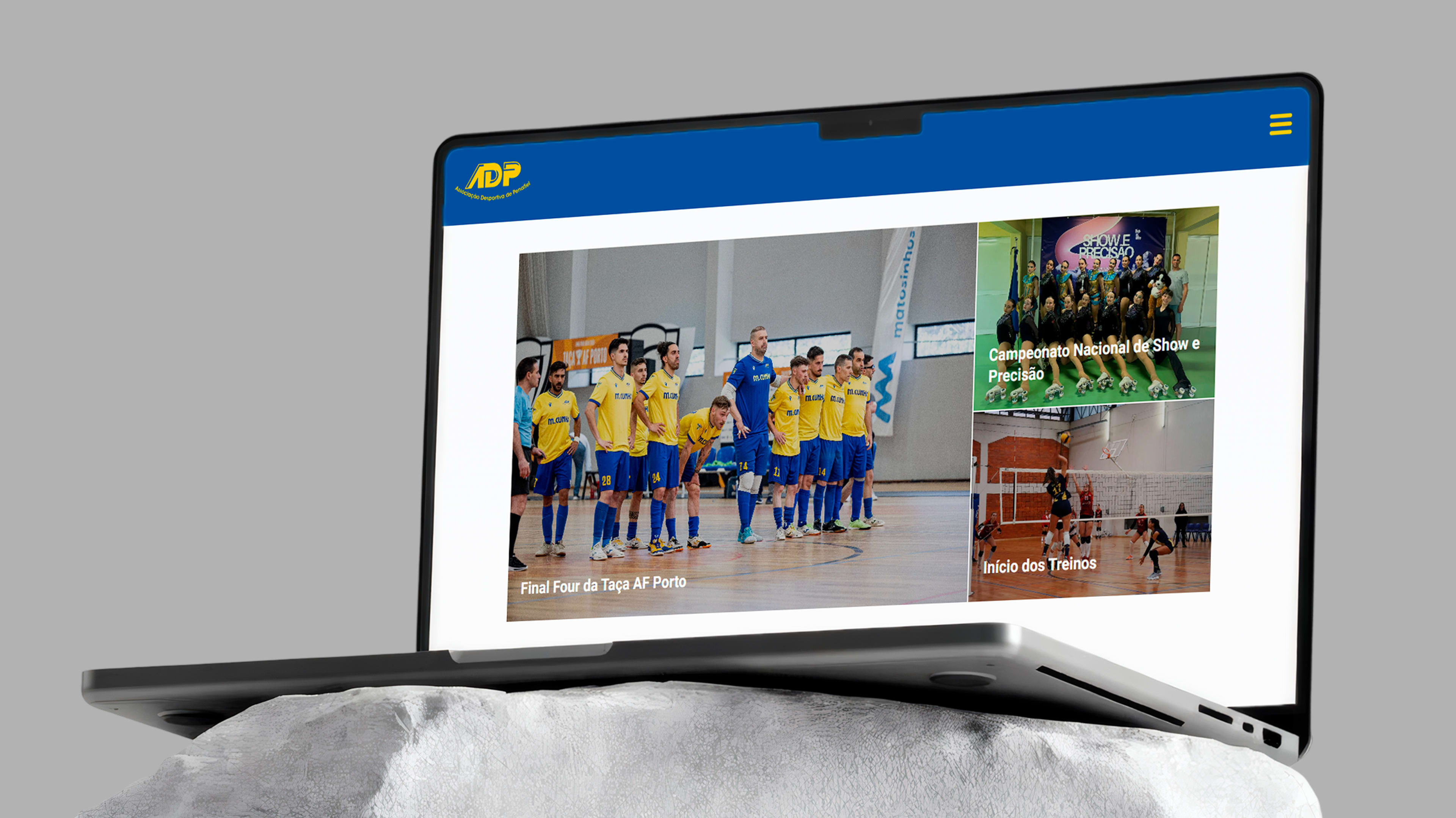 Interface do website da AD Penafiel