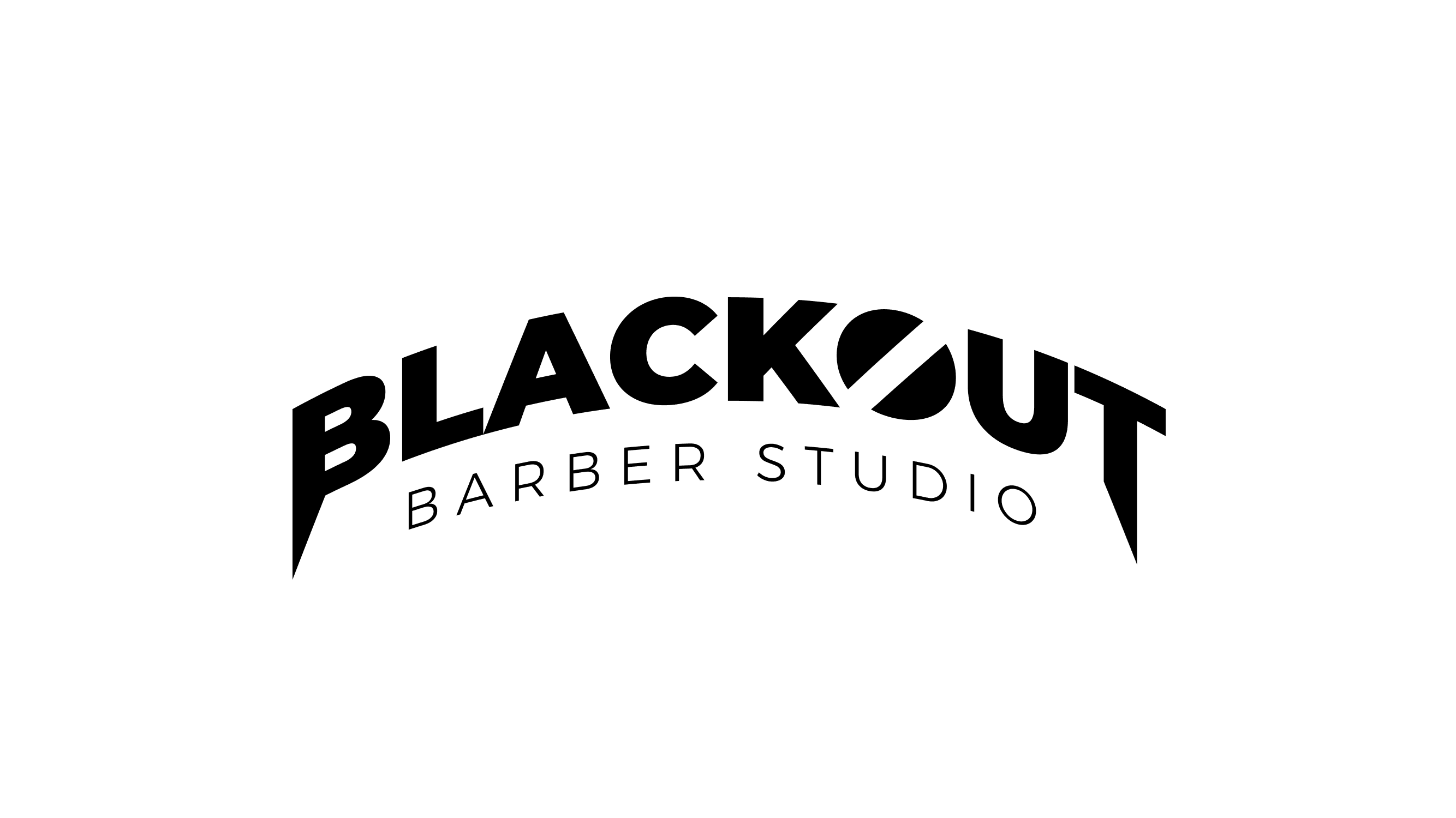Logótipo e identidade visual da Blackout Barber Studio