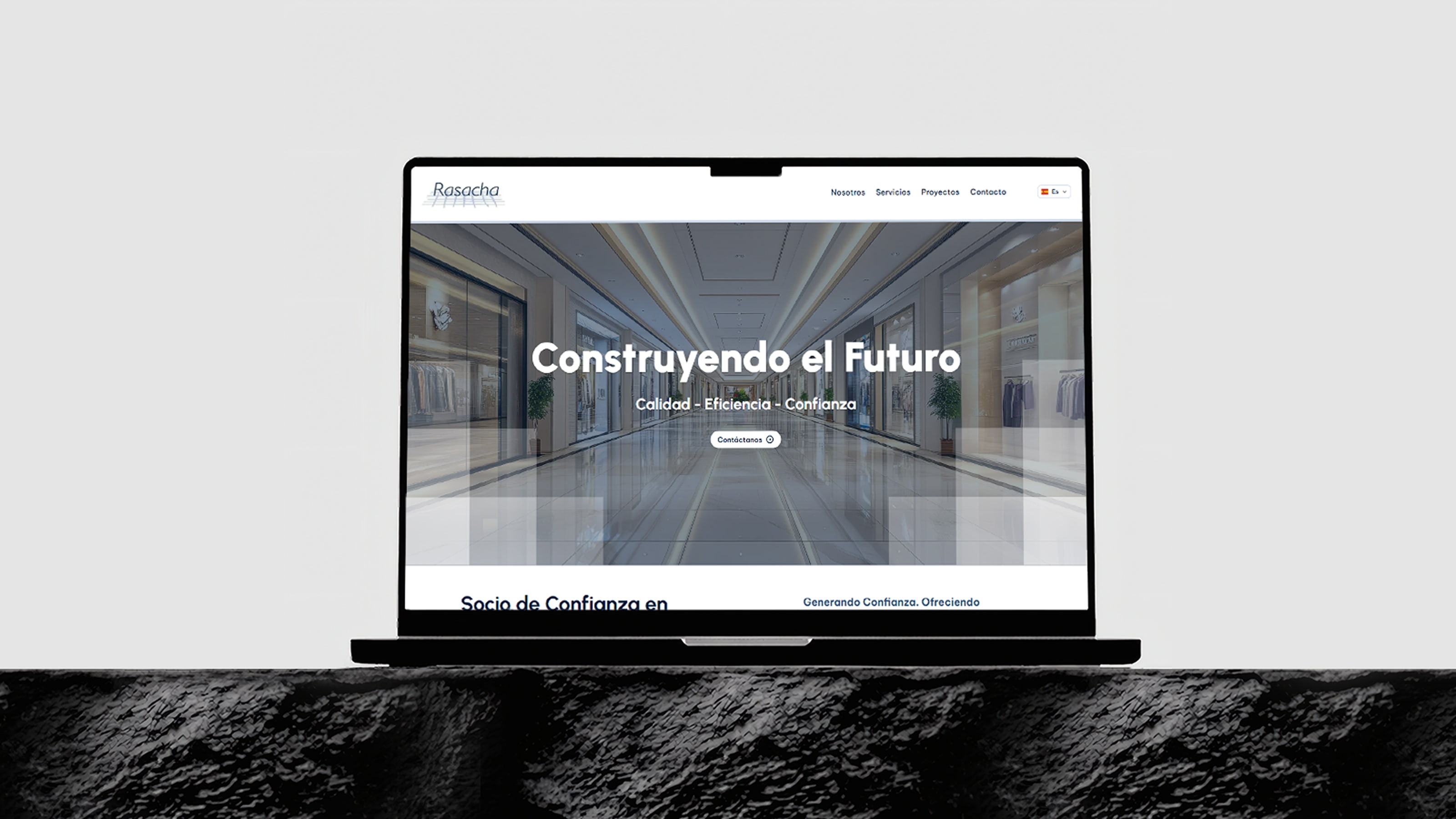 Página inicial do novo website da Rasacha