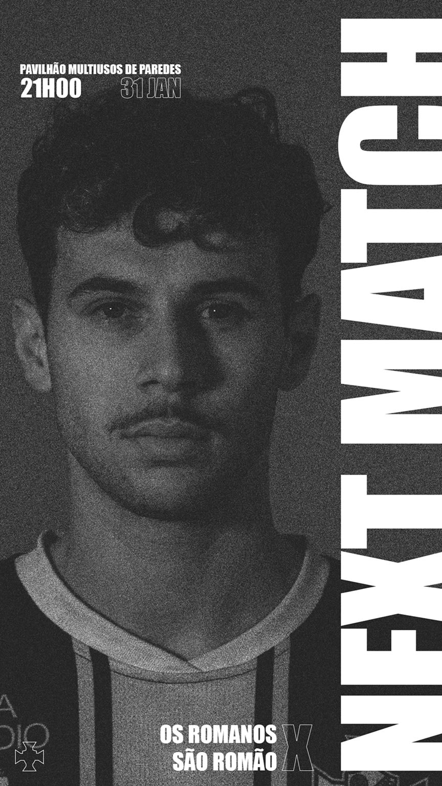 Aplicações de design para redes sociais e matchday d'Os Romanos