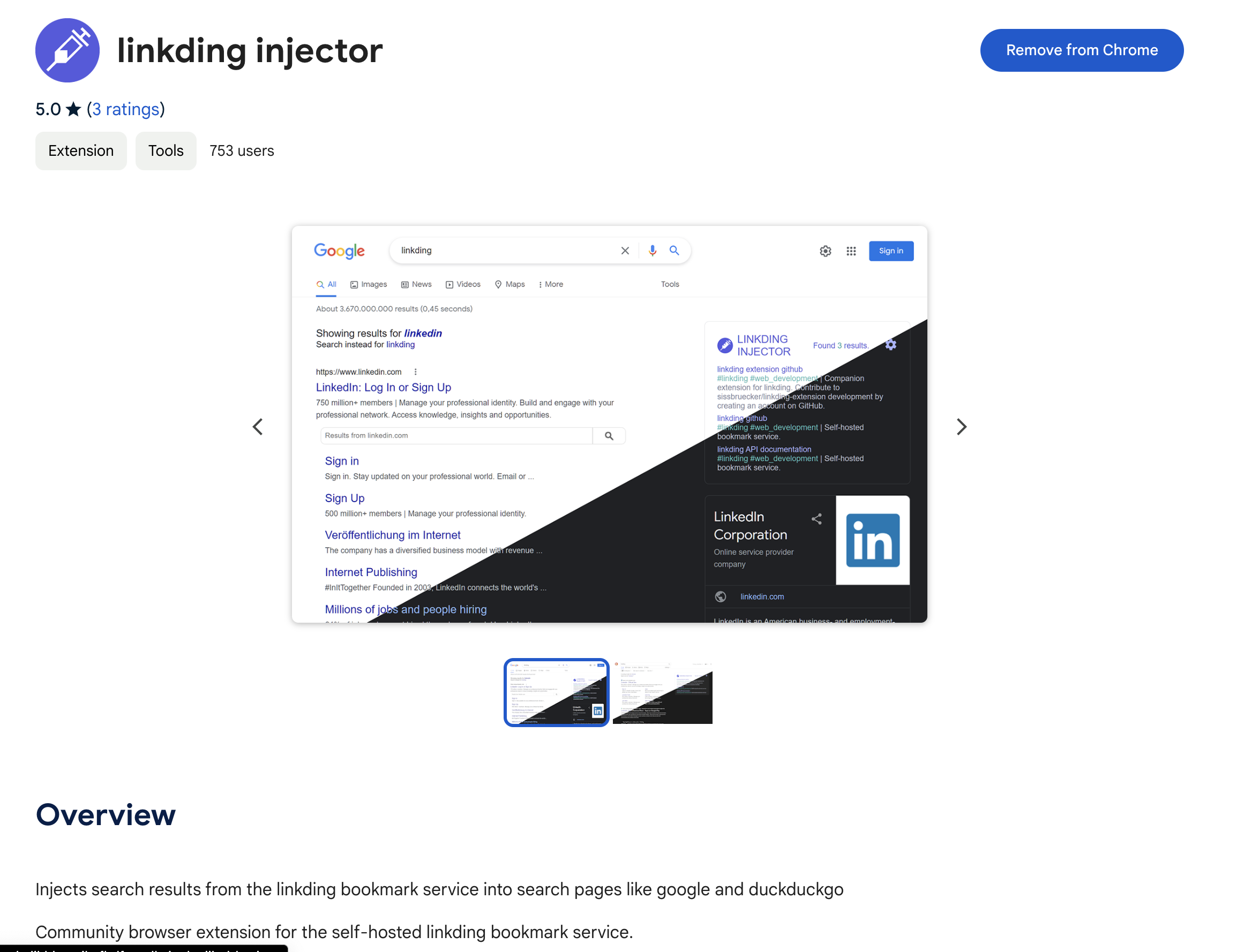 https://chromewebstore.google.com/detail/linkding-injector/odjhldcomjlmfbdfeopdkeinpkmjibok