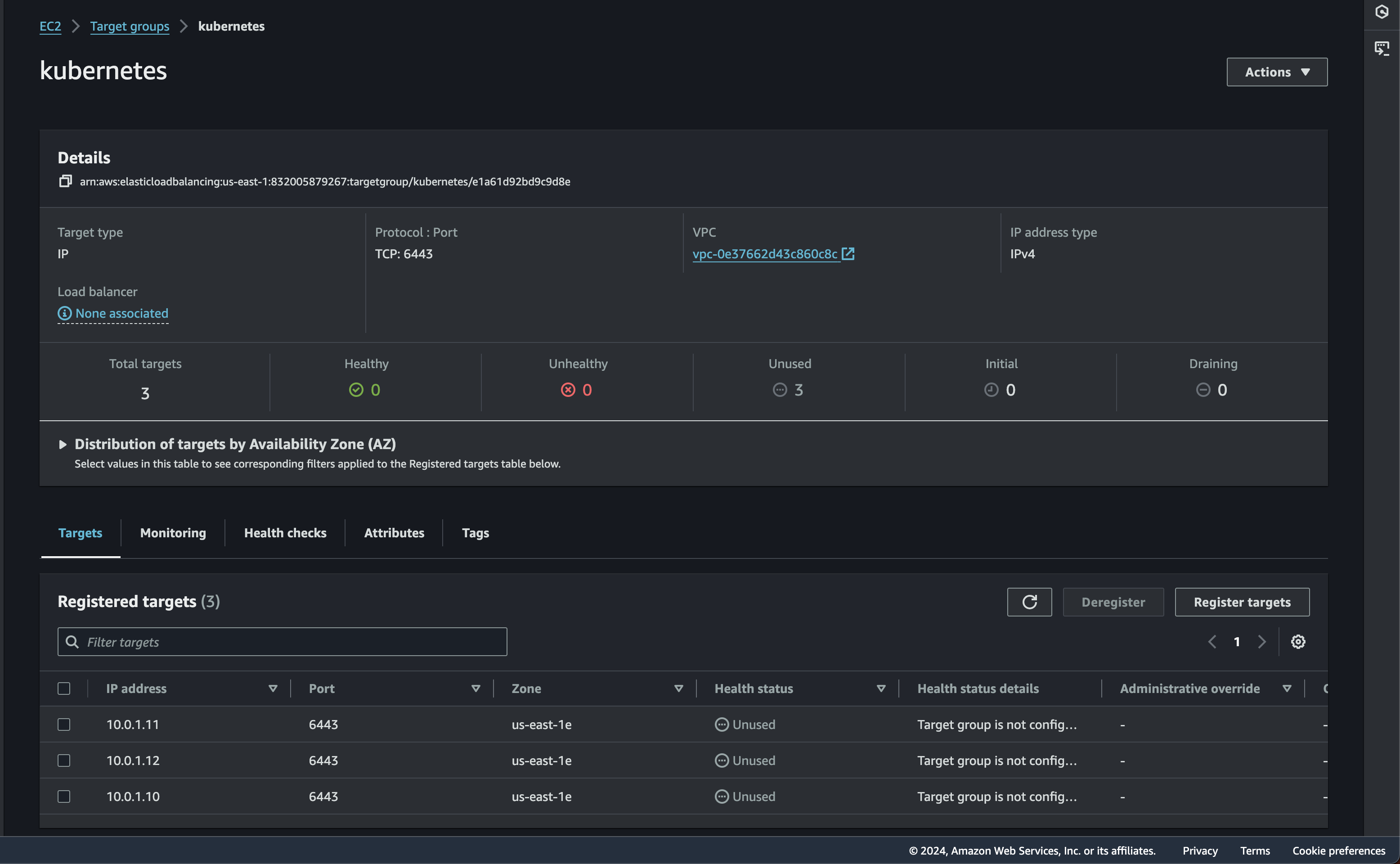 https://us-east-1.console.aws.amazon.com/ec2/home?region=us-east-1#TargetGroup=arn:aws:elasticloadbalancing:us-east-1:832005879267/kubernetes/e1a61d92bd9c9d8e;tab=targets