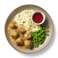 كرات اللحم السويدية مع هريس البطاطس والقرنبيط