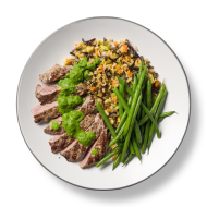 شريحة لحم مشوية مع أرز بري