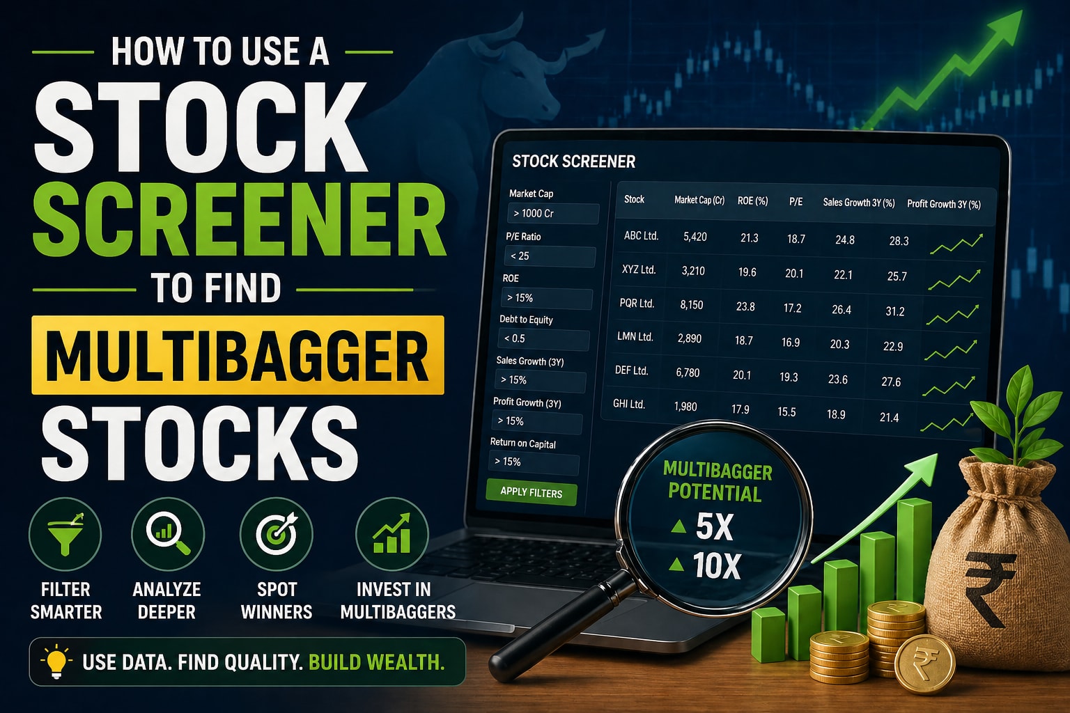 How to Use a Stock Screener to Find Multibagger Stocks