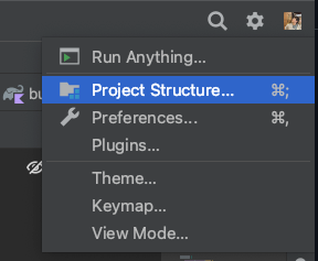 Open setting menu