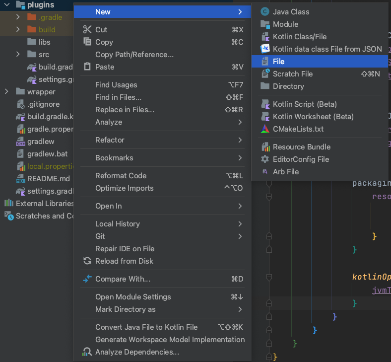 Create module setting file