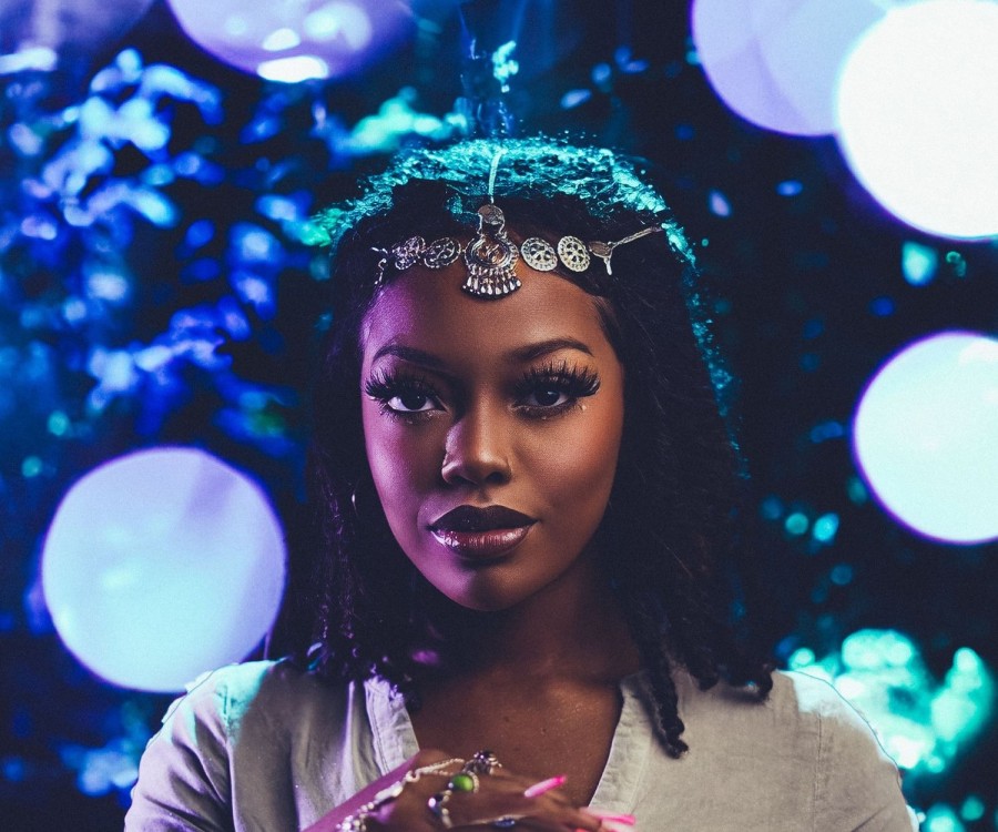 Crystal ball graveyard portrait — dark fantasy composite