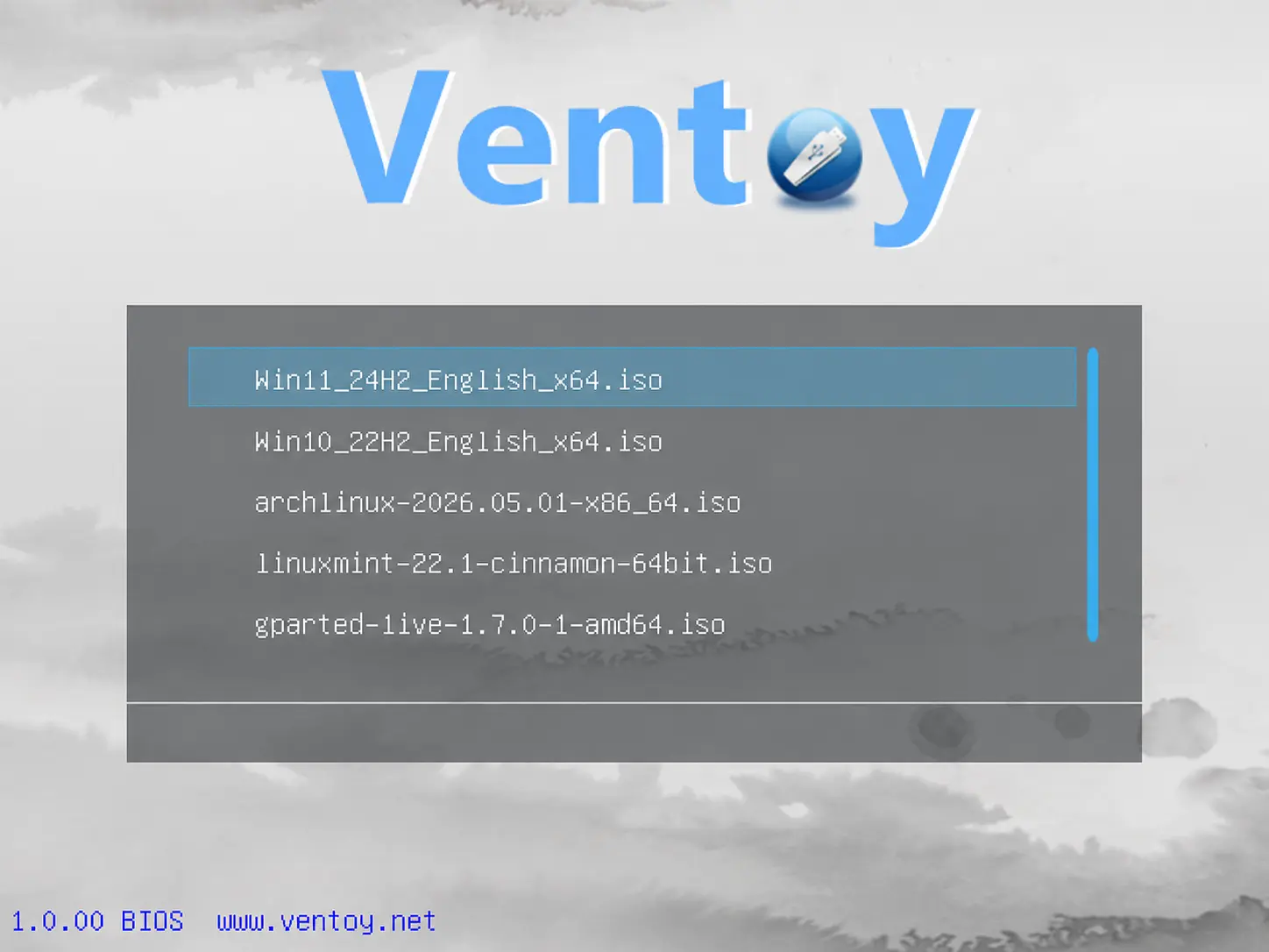 Ventoy screenshot