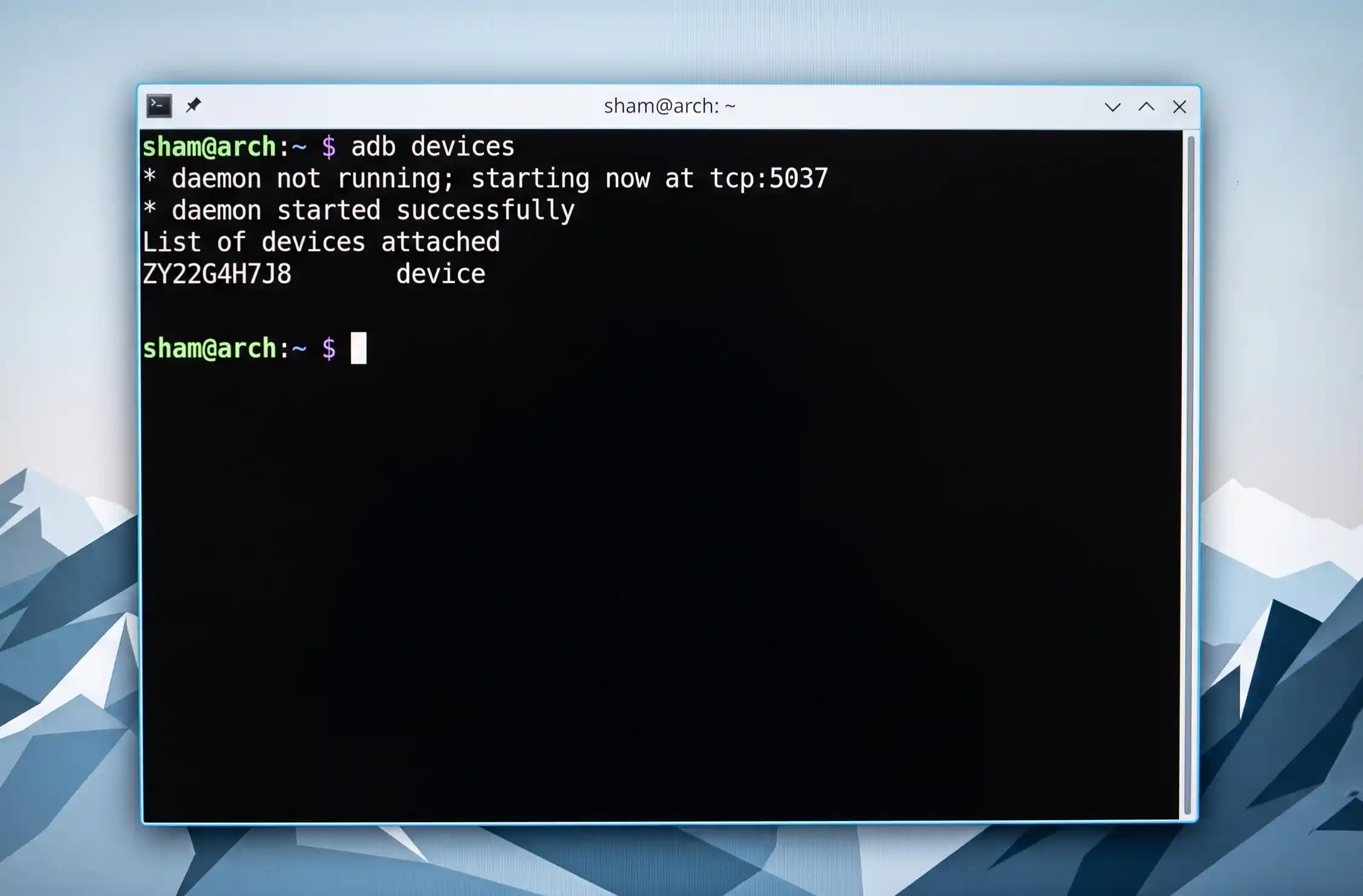 ADB command in terminal