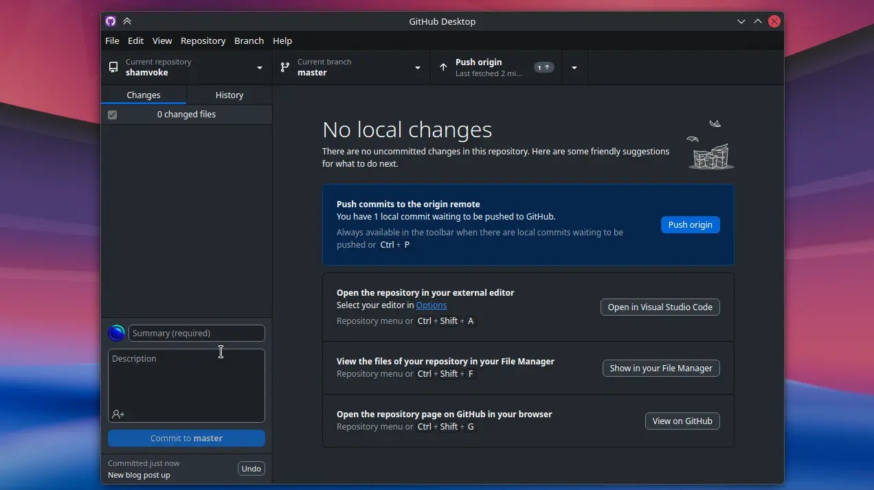 GitHub Desktop Screenshot