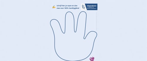 Affiche (A3) - Schrijf hier je naam en doe mee voor 100% handhygiëne!