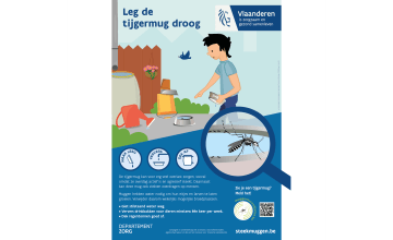 Affiche Leg de tijgermug droog. Verwijder mogelijke broedplaatsen.