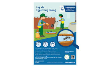Affiche Leg de tijgermug droog. Groendiensten en volkstuintjes.