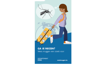 Folder Ga je reizen? Wees muggen een steek voor.