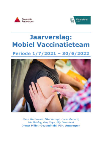 Voorblad van het jaarverslag mobiel vaccinatieteam 2021-2022