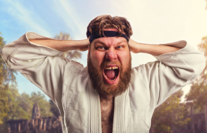 Agressie - man in judopak