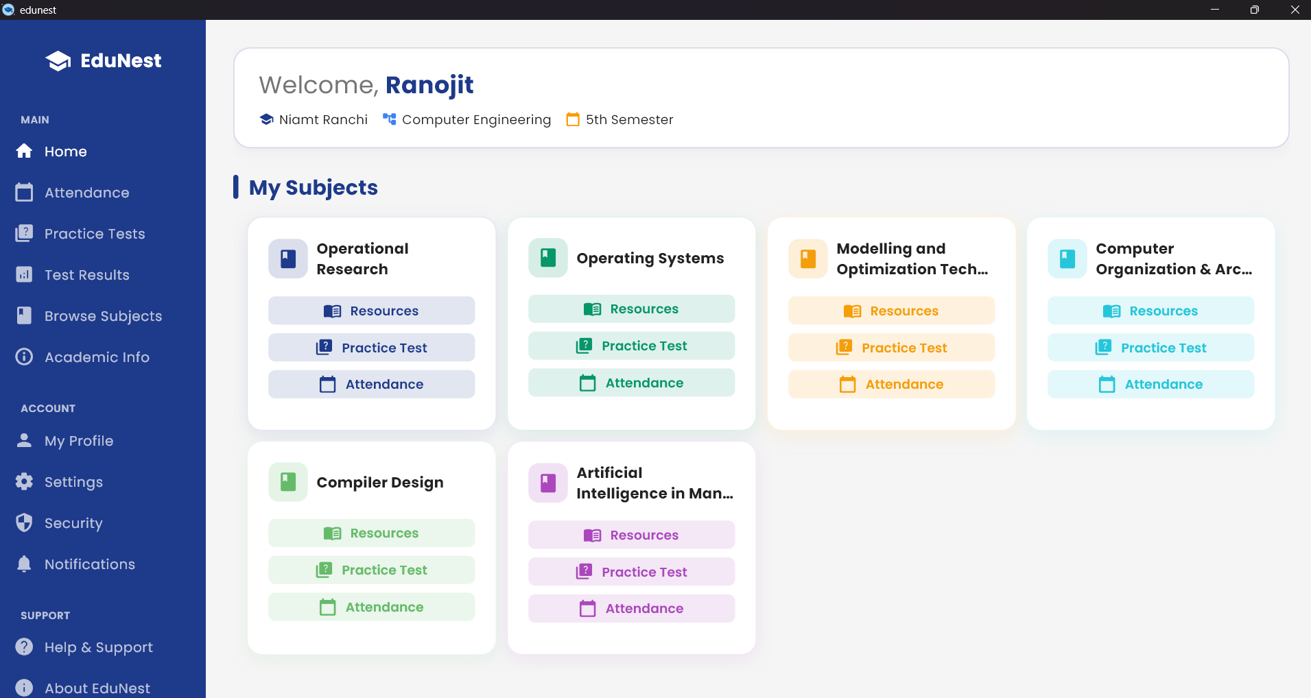 EduNest Desktop App Screenshot