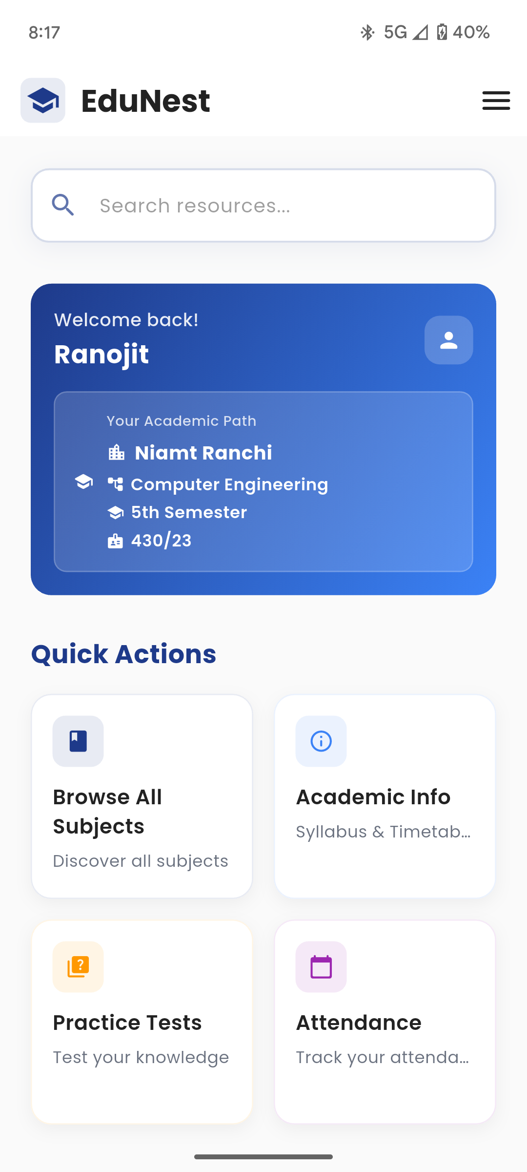 EduNest Mobile App Screenshot